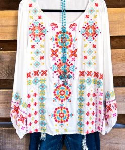 Angel Heart Sales 17 Andree Give It Your All Embroidered Blouse - Ivory