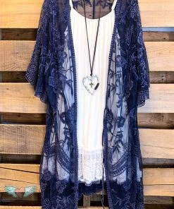 Origami AHB EXCLUSIVE: More Than Just A Friend Lace Kimono - Navy