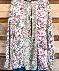 GiGiO Recreation Of Me Blouse -Orchid/Green - SALE-