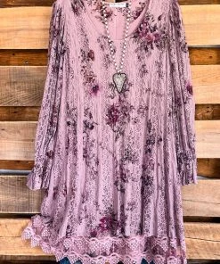 Origami AHB EXCLUSIVE: Laughing Now Layered Tunic - Eggplant/Floral What's New