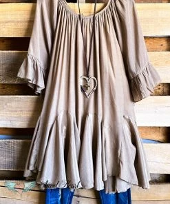 Sassybling AHB EXCLUSIVE: The It Girl Oversized Loose Fitting Tunic - Mocha -