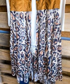 Origami What's New AHB EXCLUSIVE: Two Way Street Suede Vest - Camel/Leopard