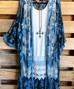 Origami AHB EXCLUSIVE: More Than Just A Friend Lace Kimono - Teal What's New