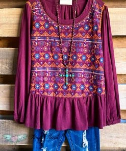 Andree What's New Delightful Day Top - Burgundy