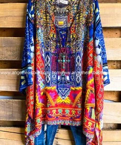 Trendology What's New AHB EXCLUSIVE: Flower Child Oversized Sheer Tunic - Red Mix