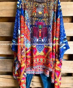 Trendology What's New AHB EXCLUSIVE: Flower Child Oversized Sheer Tunic - Red Mix