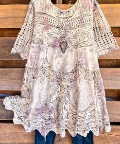 Origami What's New AHB EXCLUSIVE: Delightful Details Cotton Top - NAT/Floral - 100% COTTON