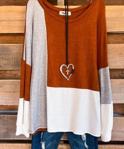 Haptics Journey Home Sweater - Rust/Grey/Ivory - SALE