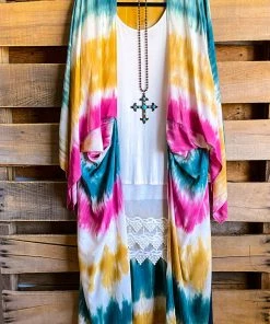 Oddi Close Friends Kimono - Pink/Teal - SALE