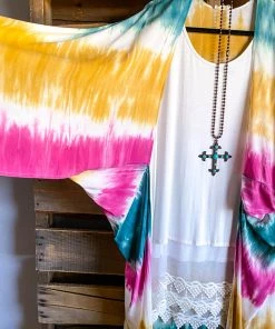 Oddi Close Friends Kimono - Pink/Teal - SALE