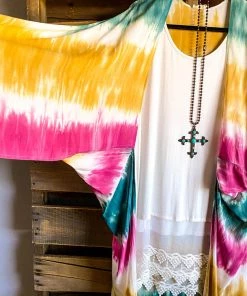 Oddi Close Friends Kimono - Pink/Teal - SALE