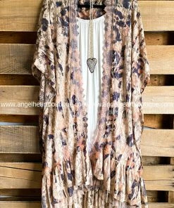 Origami What's New AHB EXCLUSIVE: One More Time Long Kimono Lace - Leopard