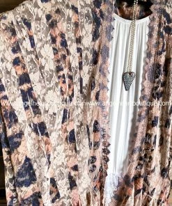 Origami What's New AHB EXCLUSIVE: One More Time Long Kimono Lace - Leopard