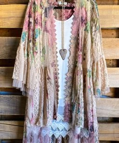 Origami What's New AHB EXCLUSIVE: Embrace The Joy Kimono/Duster - Taupe/Rose