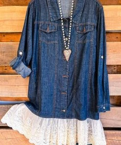 Origami AHB EXCLUSIVE: Denim & Lace Tunic - Jeans - 100% COTTON What's New
