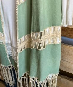 Umgee Boho Valley Vest -Ice Mint - SALE