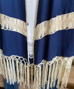 Umgee Boho Valley Vest -Navy - SALE