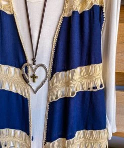Umgee Boho Valley Vest -Navy - SALE
