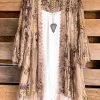 Angel Heart Boutique What's New AHB EXCLUSIVE: Embrace The Joy Cardigan - Taupe/Yellow Flower