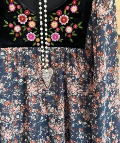 Umgee Happy Go Lucky Blouse - Steel Blue Mix What's New