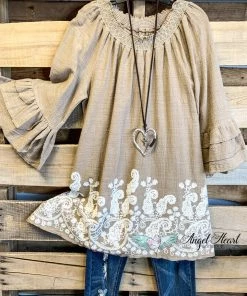 Sassybling AHB EXCLUSIVE: Making The Way Tunic - Mocha - 100% COTTON What's New