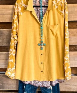 Umgee Right Through You Top - Goldenrod - SALE