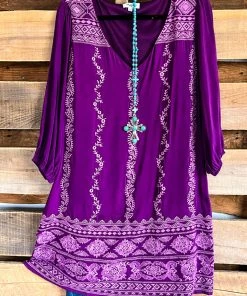 Sassy Look What's New AHB EXCLUSIVE: Abide With Passion Tunic - Eggplant