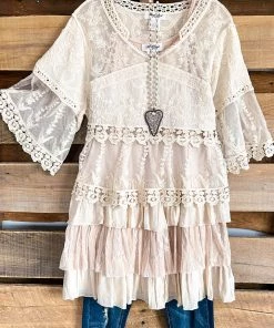 Sassy Bling AHB EXCLUSIVE: Dwell With Passion Dress/Tunic - Beige - (TWO PIECES) What's New