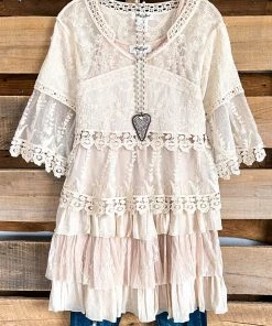Sassy Bling AHB EXCLUSIVE: Dwell With Passion Dress/Tunic - Beige - (TWO PIECES) What's New