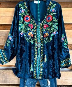 Umgee What's New AHB EXCLUSIVE: The One Who Loved Velvet Top - Teal