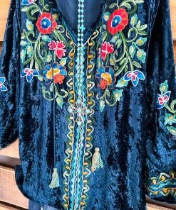 Umgee What's New AHB EXCLUSIVE: The One Who Loved Velvet Top - Teal