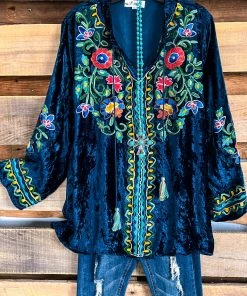 Umgee What's New AHB EXCLUSIVE: The One Who Loved Velvet Top - Teal