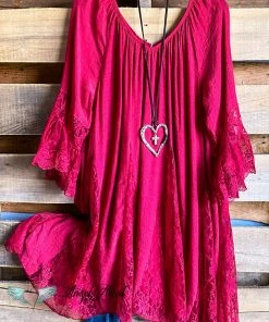 Sassybling What's New AHB EXCLUSIVE: Spring Sighting Tunic/Dress- Crimson