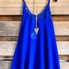 Umgee Sheer Detailed Tank - Royal Blue - SALE