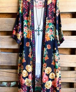 A&A What's New AHB EXCLUSIVE: Bright With A Smile Long Duster - Black/Multi