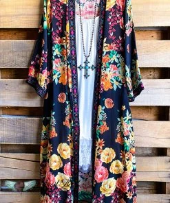 A&A What's New AHB EXCLUSIVE: Bright With A Smile Long Duster - Black/Multi
