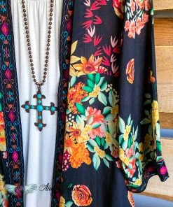 A&A What's New AHB EXCLUSIVE: Bright With A Smile Long Duster - Black/Multi