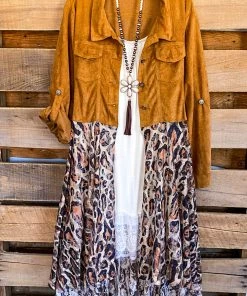 Origami AHB EXCLUISVE: Dakota Suede Duster - Camel/Leopard