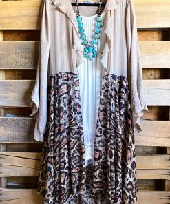 Origami AHB EXCLUSIVE: Run With Me Cardigan - Taupe/Leopard