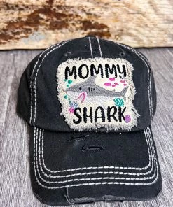 Too Too Hat Mommy Shark Embroidered Hat - Black