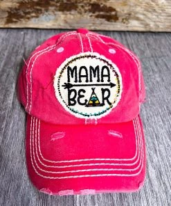 Too Too Hat What's New Mama Bear Circle Patch Hat - Fuchsia