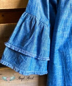 A&A AHB EXCLUSIVE: Find My Pearls Tunic - Denim - 100% COTTON - SALE