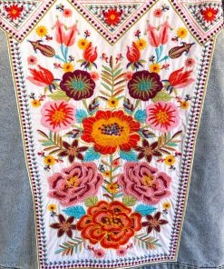 Andree What's New A Walk On The Floral Side Jacket - Denim - 100% COTTON