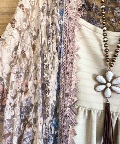 Origami AHB EXCLUSIVE: One More Time Long Kimono Lace - Taupe/Brown