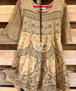 Origami AHB EXCLUSIVE: Delightful Details Cotton Top - Washed Taupe What's New