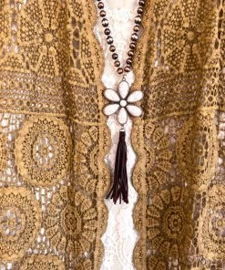 Origami What's New AHB EXCLUSIVE: Go For It Crochet Cardigan - SW Taupe - 100% COTTON