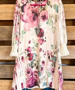 Origami AHB EXCLUSIVE: Candle On The Water Suede Tunic - Ivory Rose