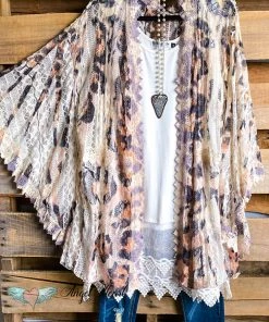 Origami AHB EXCLUSIVE: Long Awaited Lace Cardigan - Beige/Leopard