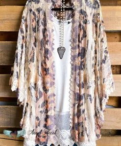 Origami AHB EXCLUSIVE: Long Awaited Lace Cardigan - Beige/Leopard