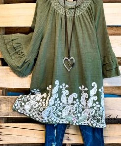 Sassybling AHB EXCLUSIVE: Making The Way Tunic - Olive - 100% COTTON